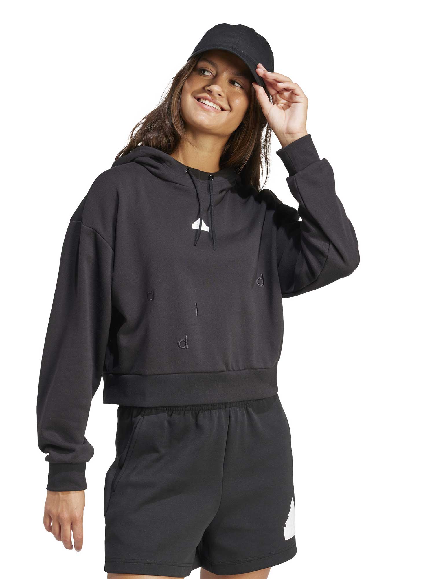 ADIDAS SPORTSWEAR Суитшърт Embroidered French Terry Crop Hoodie